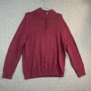 Sonoma Goods For Life XXL Burgundy‎ Knit Half Zip Pullover Sweater